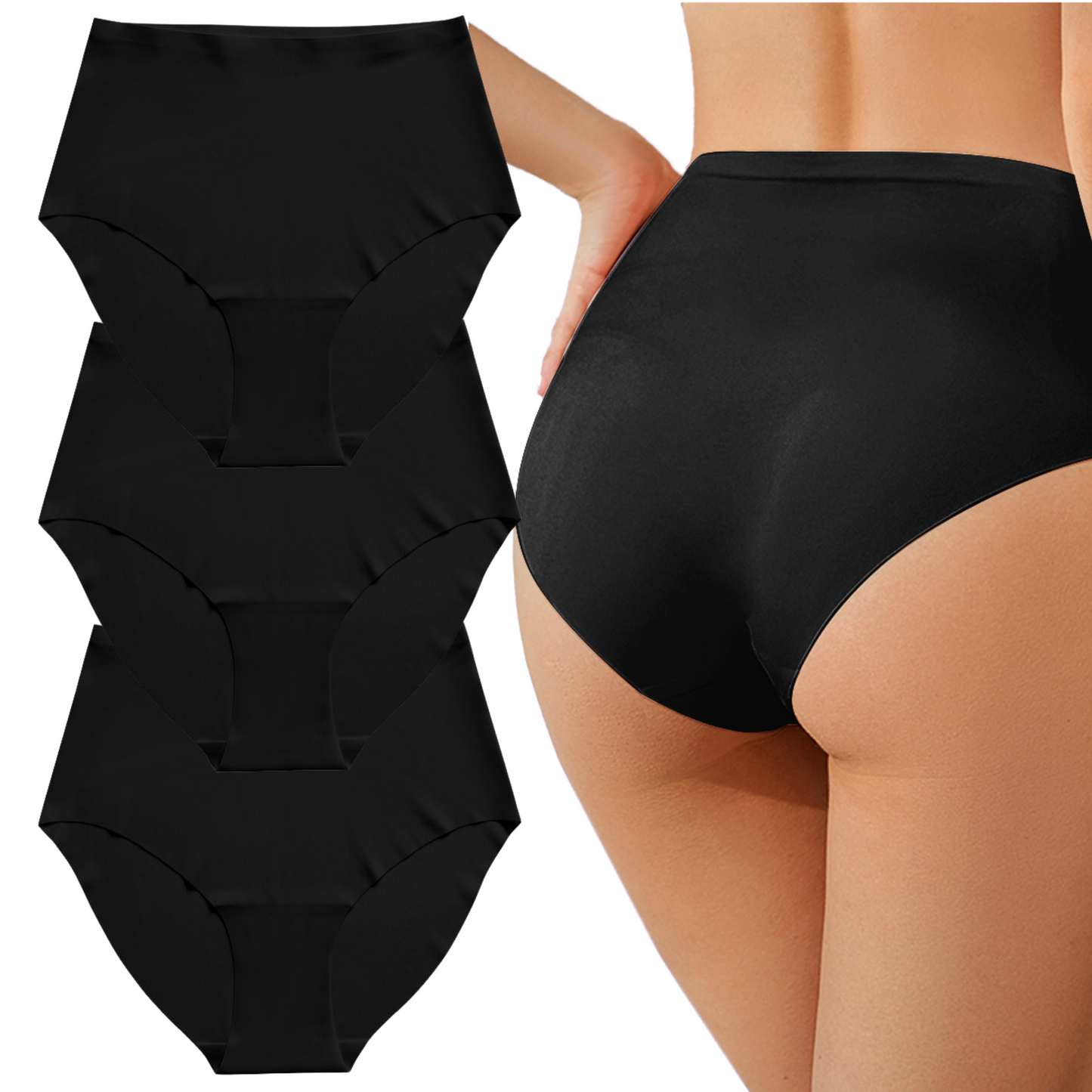 Naadloze slip high waist zwart