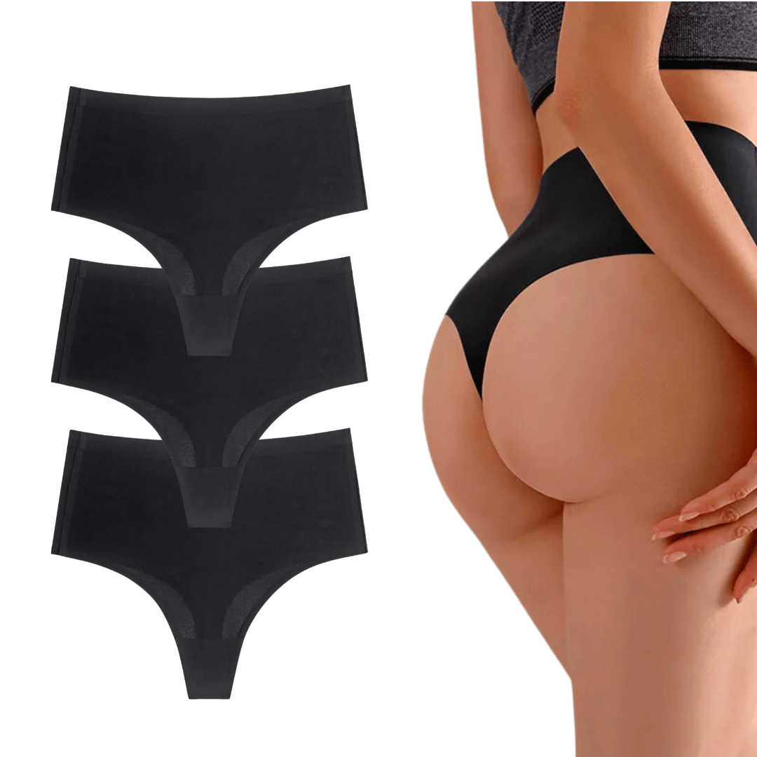 Naadloze High waist string zwart