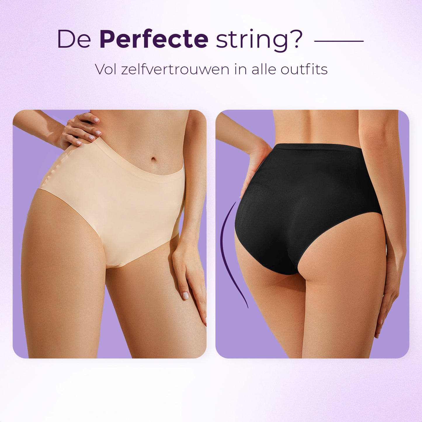 Naadloze hoge taille slip