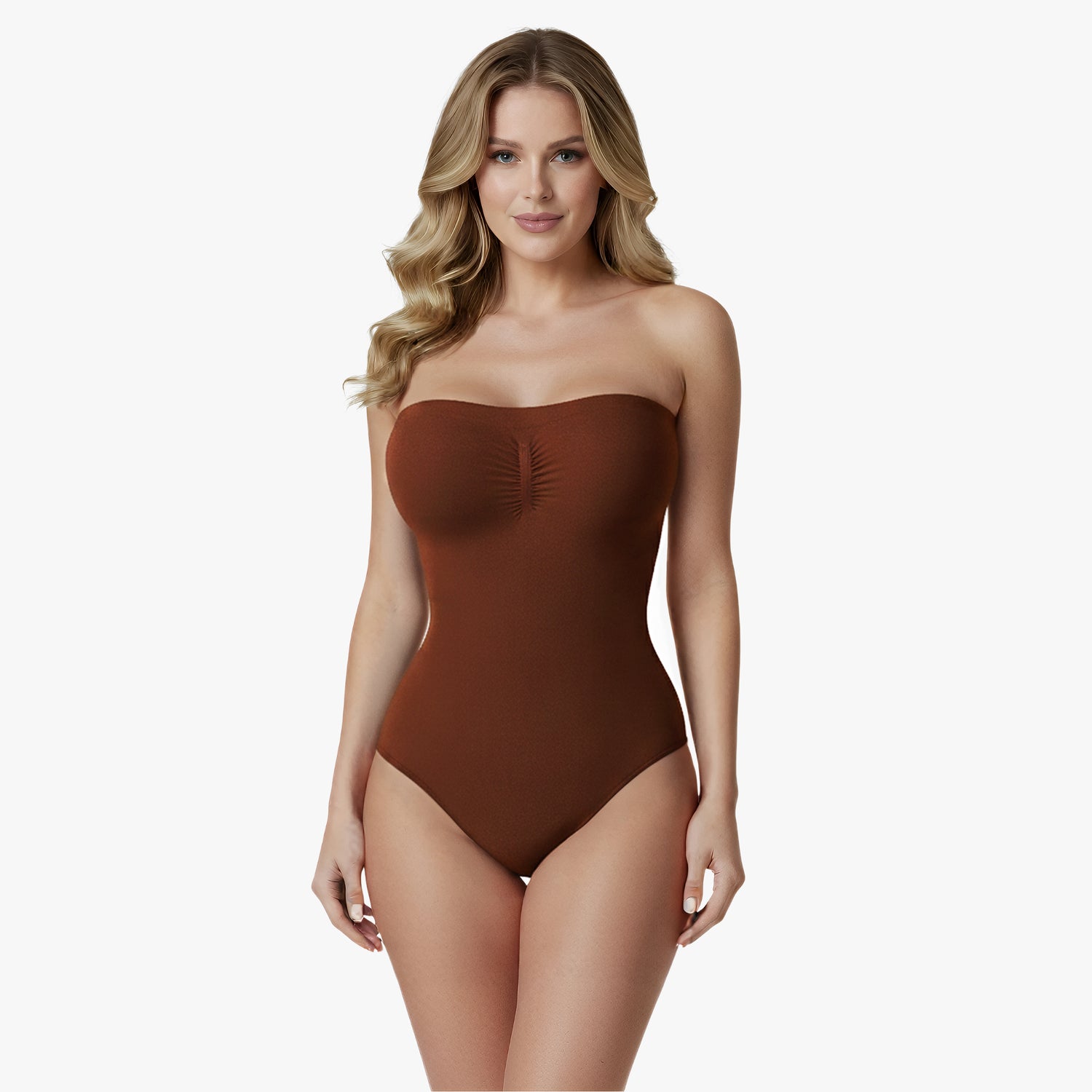 Corrigerende Naadloze Strapless Body met Slip