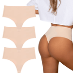 Nahtloser hoher Taillen-String - 3er-Set