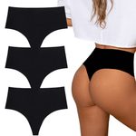 Nahtloser hoher Taillen-String - 3er-Set