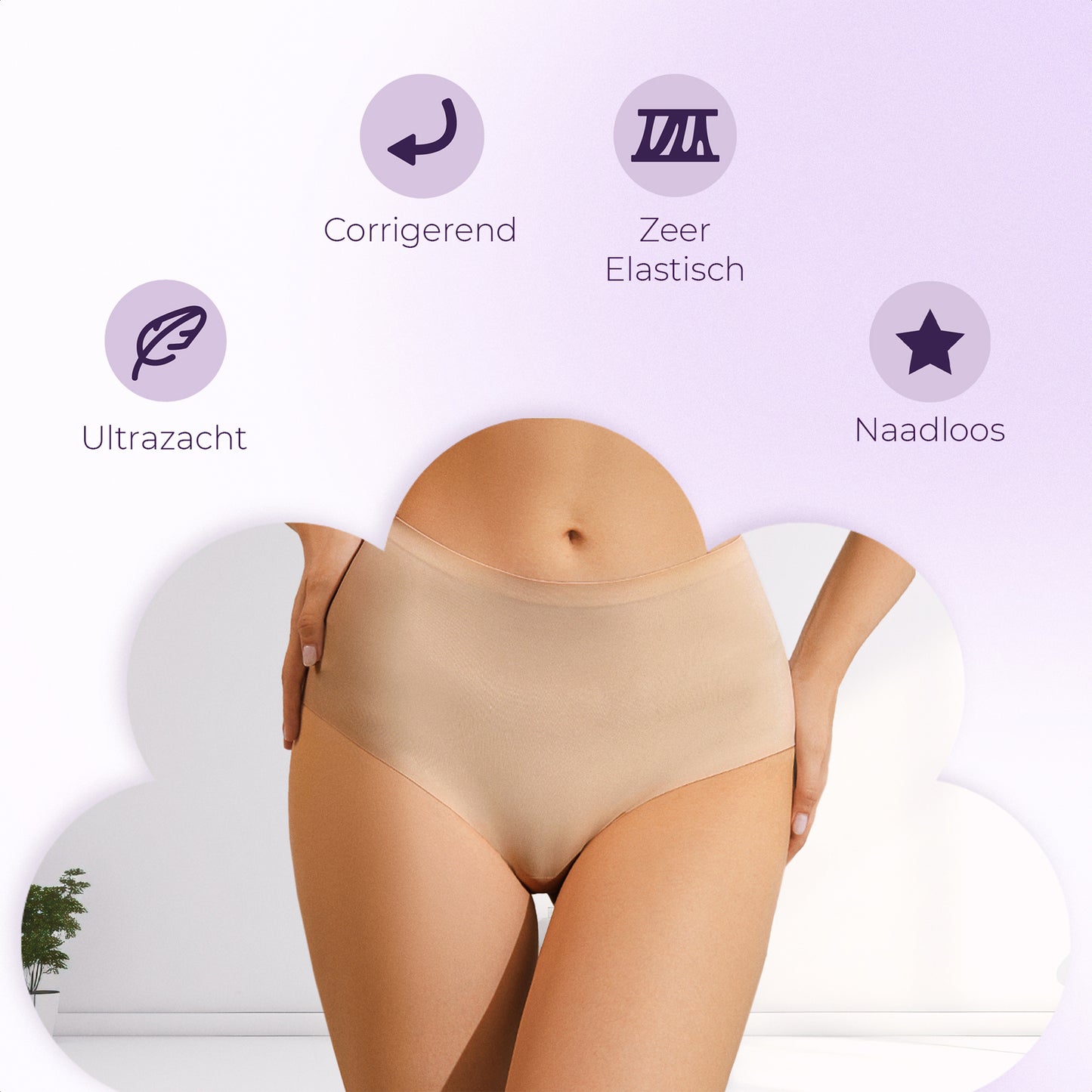 Naadloze High waist slip