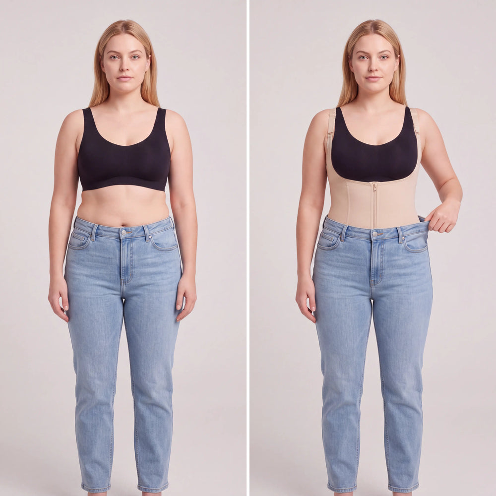 Corrigerende Bodysuit met haakjes en rits - Slip