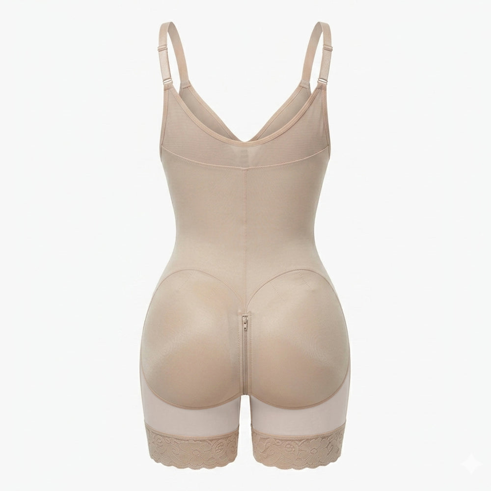 Corrigerende Bodysuit met Ingebouwde BH, Haakjes en Rits