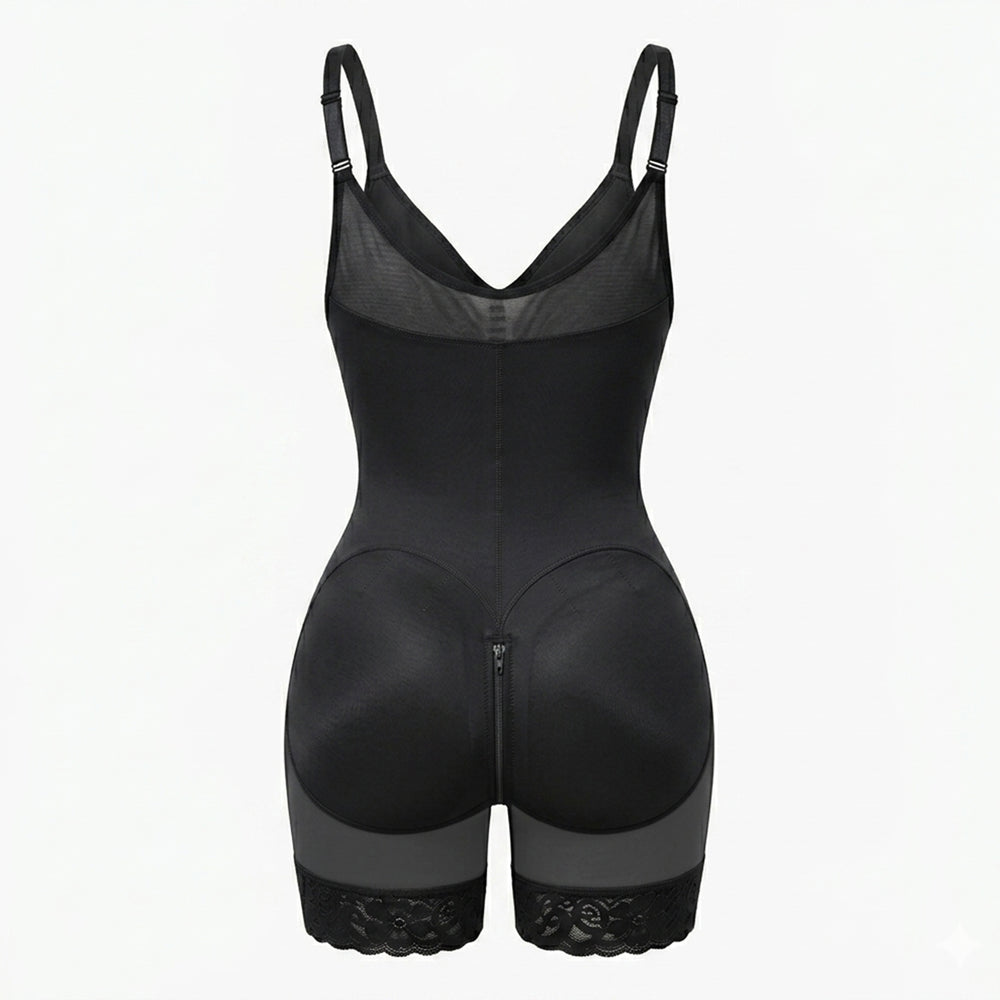 Corrigerende Bodysuit met Ingebouwde BH, Haakjes en Rits