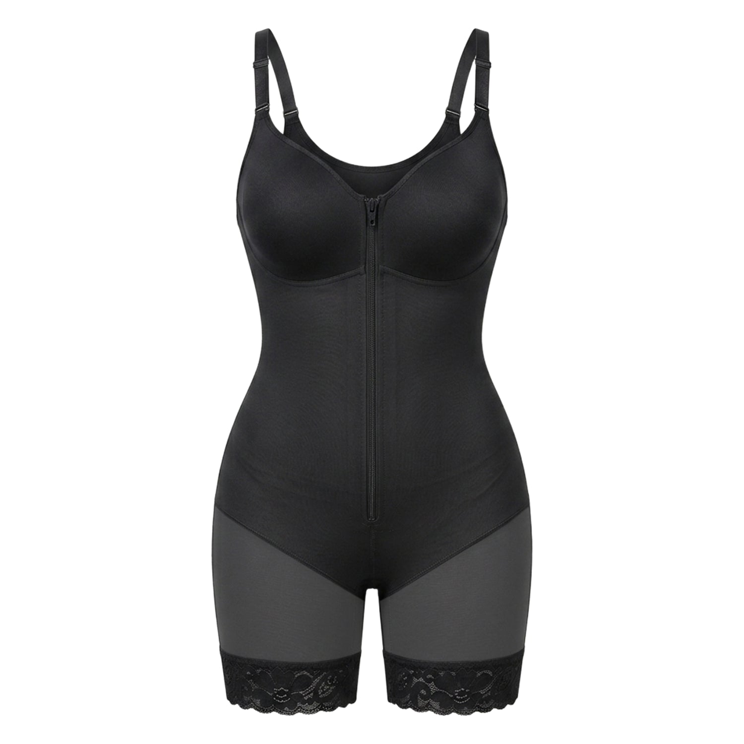 Corrigerende Bodysuit met Ingebouwde BH, Haakjes en Rits