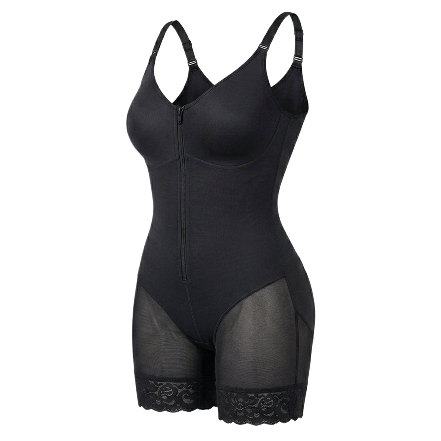 Corrigerende Bodysuit met Ingebouwde BH, Haakjes en Rits