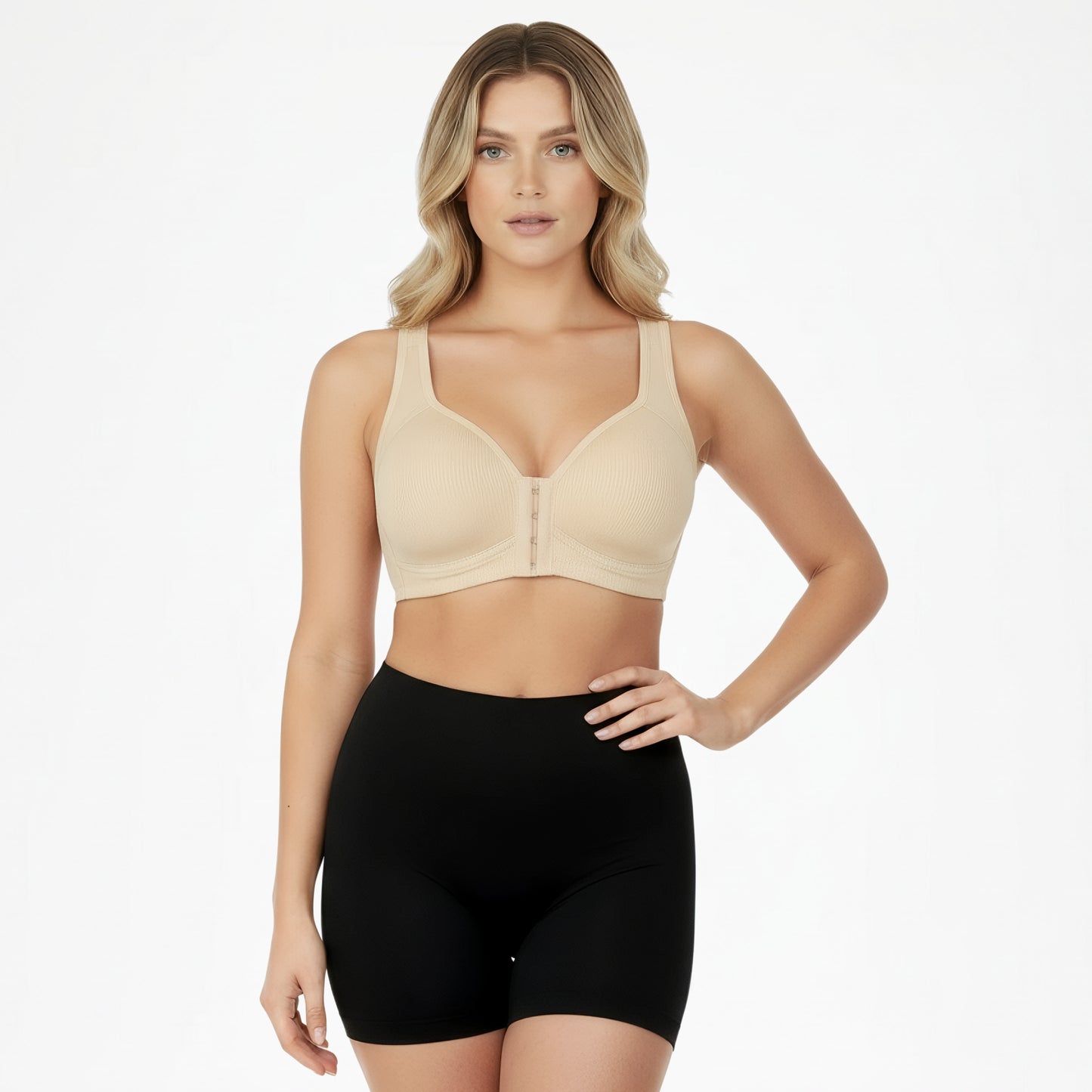 Comfort bh met voorsluiting beige