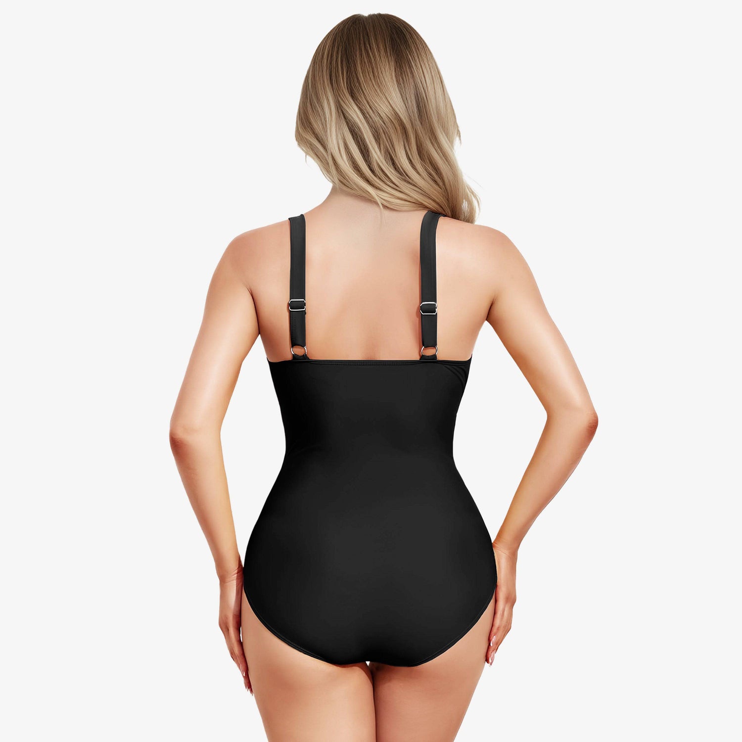 Korrekturer Badeanzug mit Zierfalten und verstellbaren Trägern