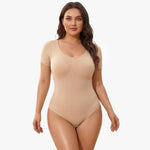 Corrigerende Naadloze Body met Korte Mouwen en String