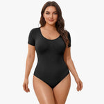 Corrigerende Naadloze Body met Korte Mouwen en String