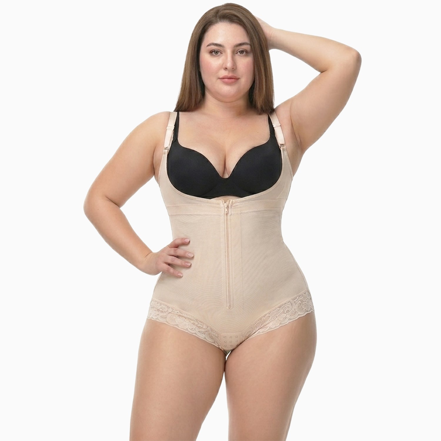 Corrigerende Shapewear Bodysuit met haakjes en rits - Slip