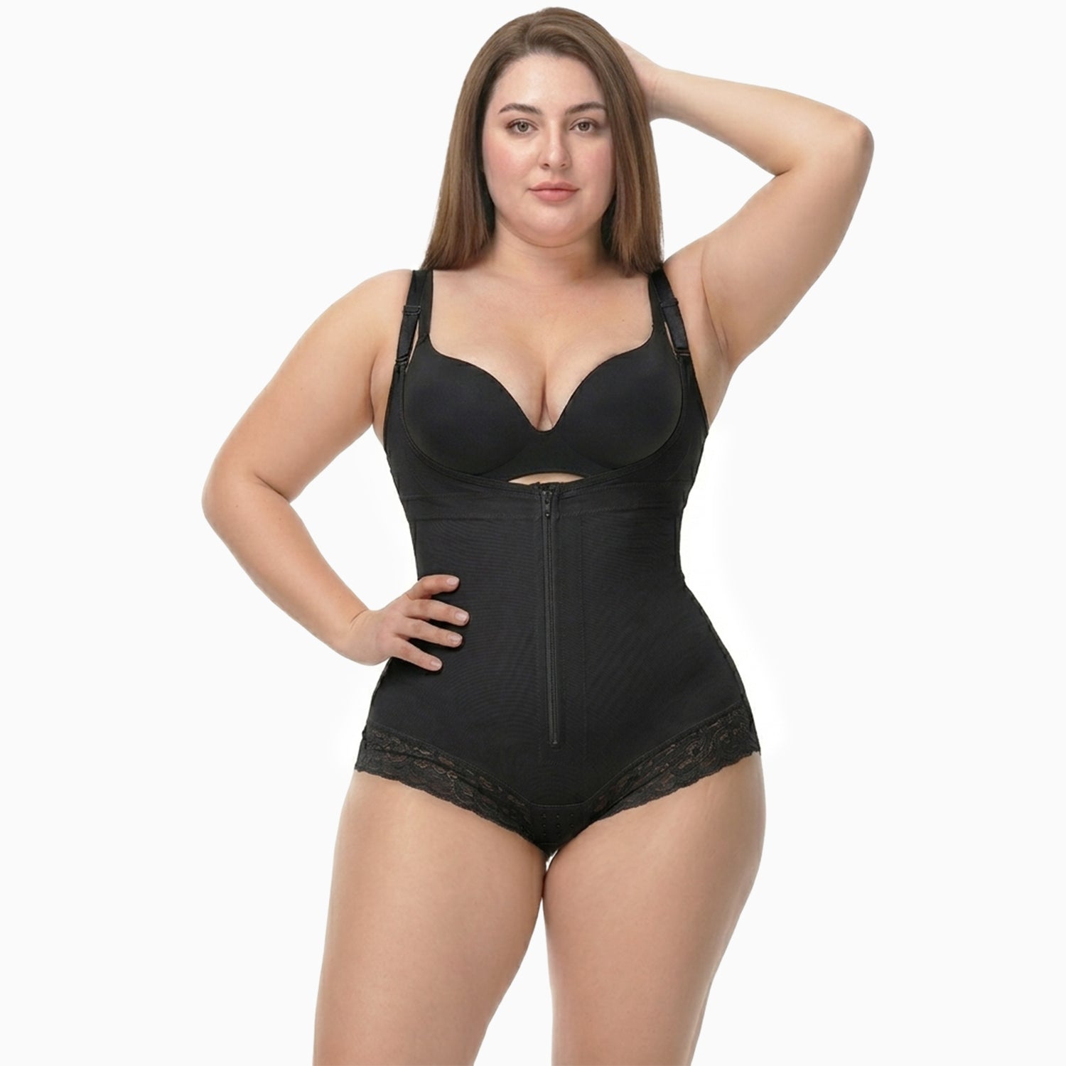 Corrigerende Shapewear Bodysuit met haakjes en rits - Slip