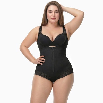 Corrigerende Shapewear Bodysuit met haakjes en rits - Slip