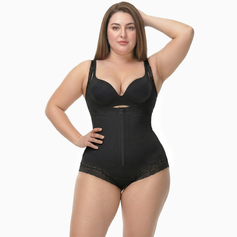 Corrigerende Shapewear Bodysuit met haakjes en rits - Slip