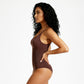 Corrigerende bodysuit met string bruin