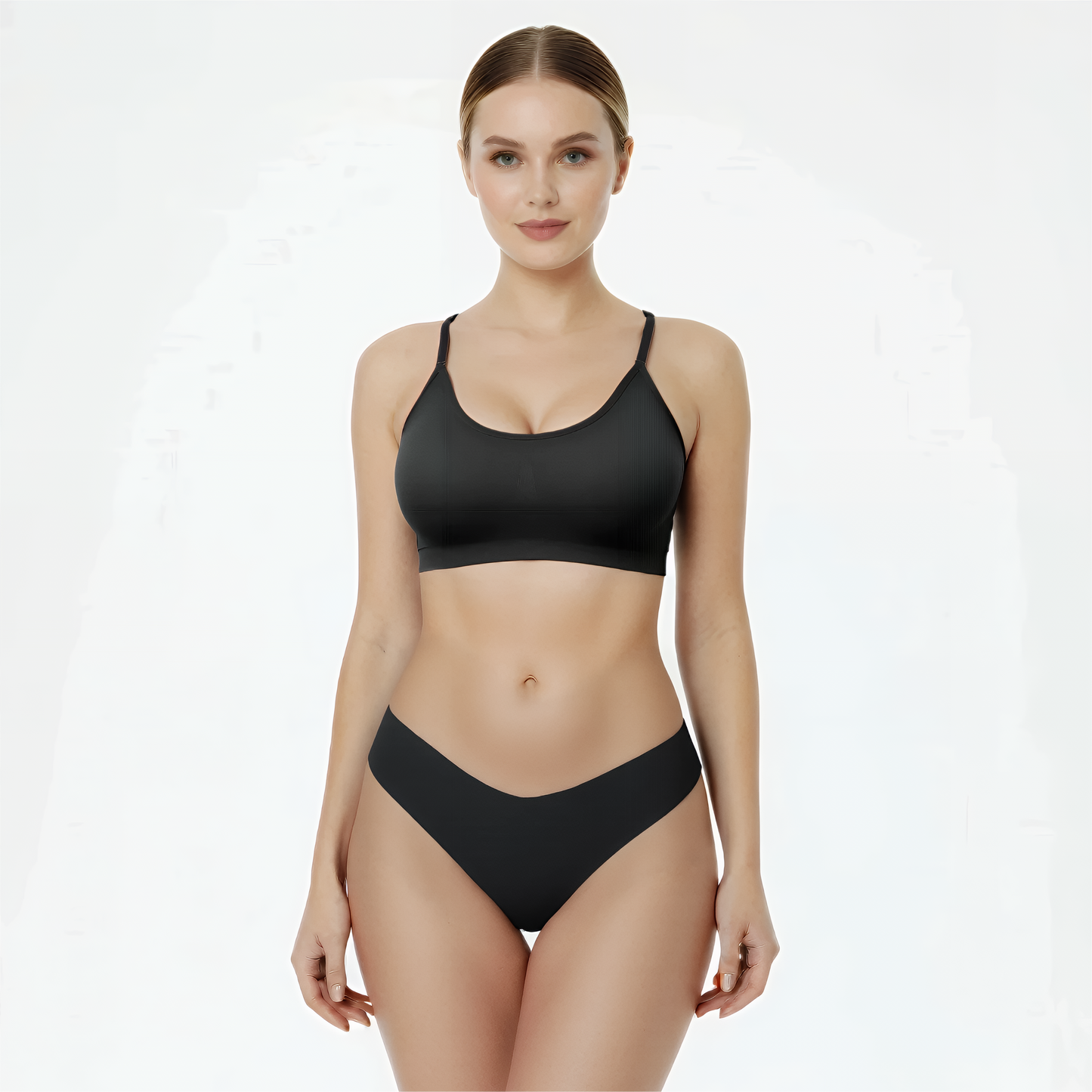 Low waist string zwart