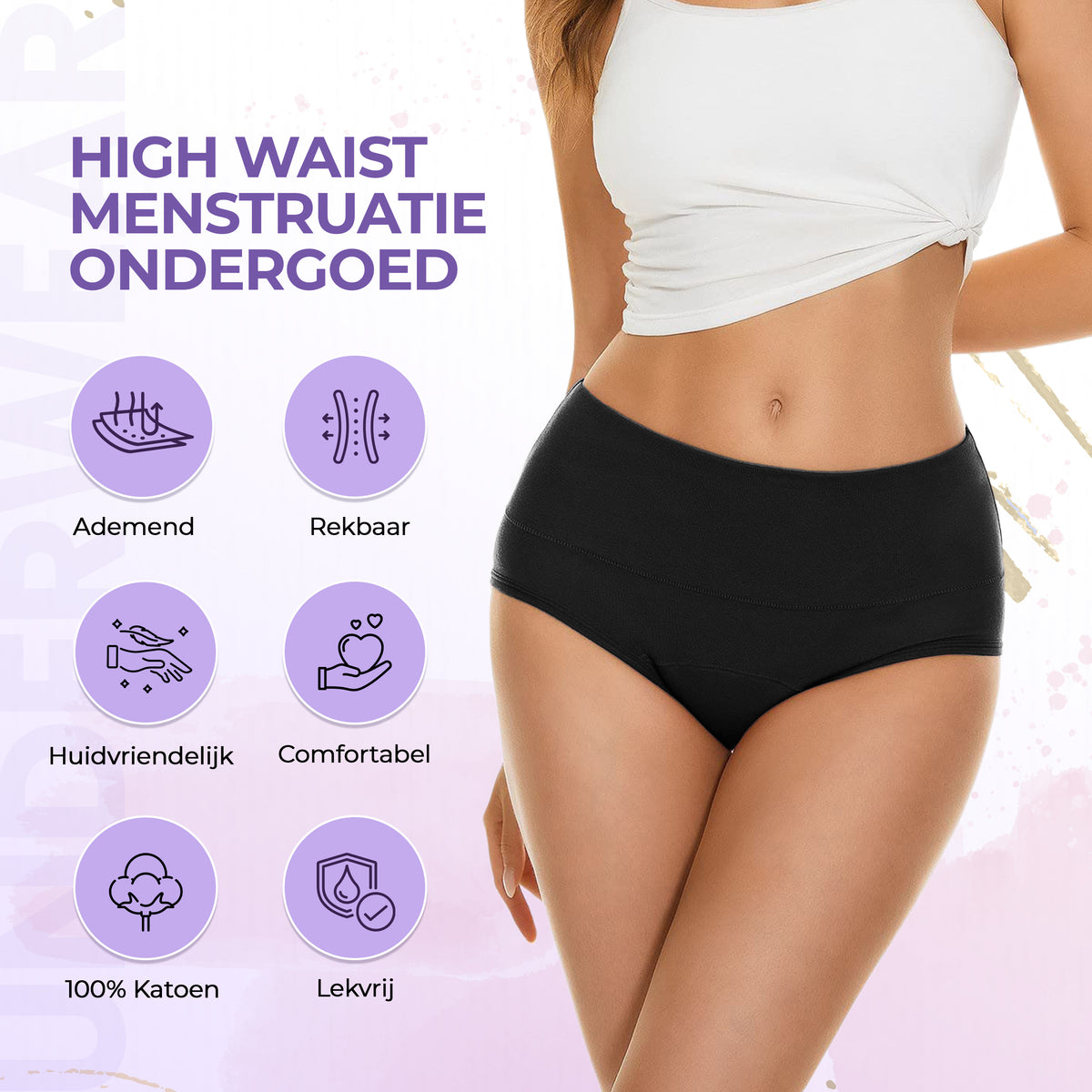 Hohe Taille Menstruationsunterwäsche