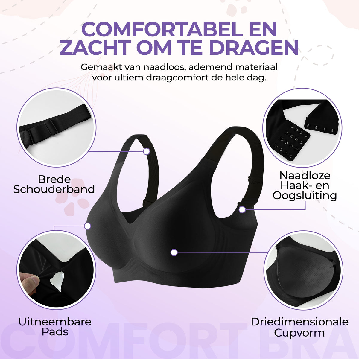 Zacht, Ademend en Met Uitneembare Pads