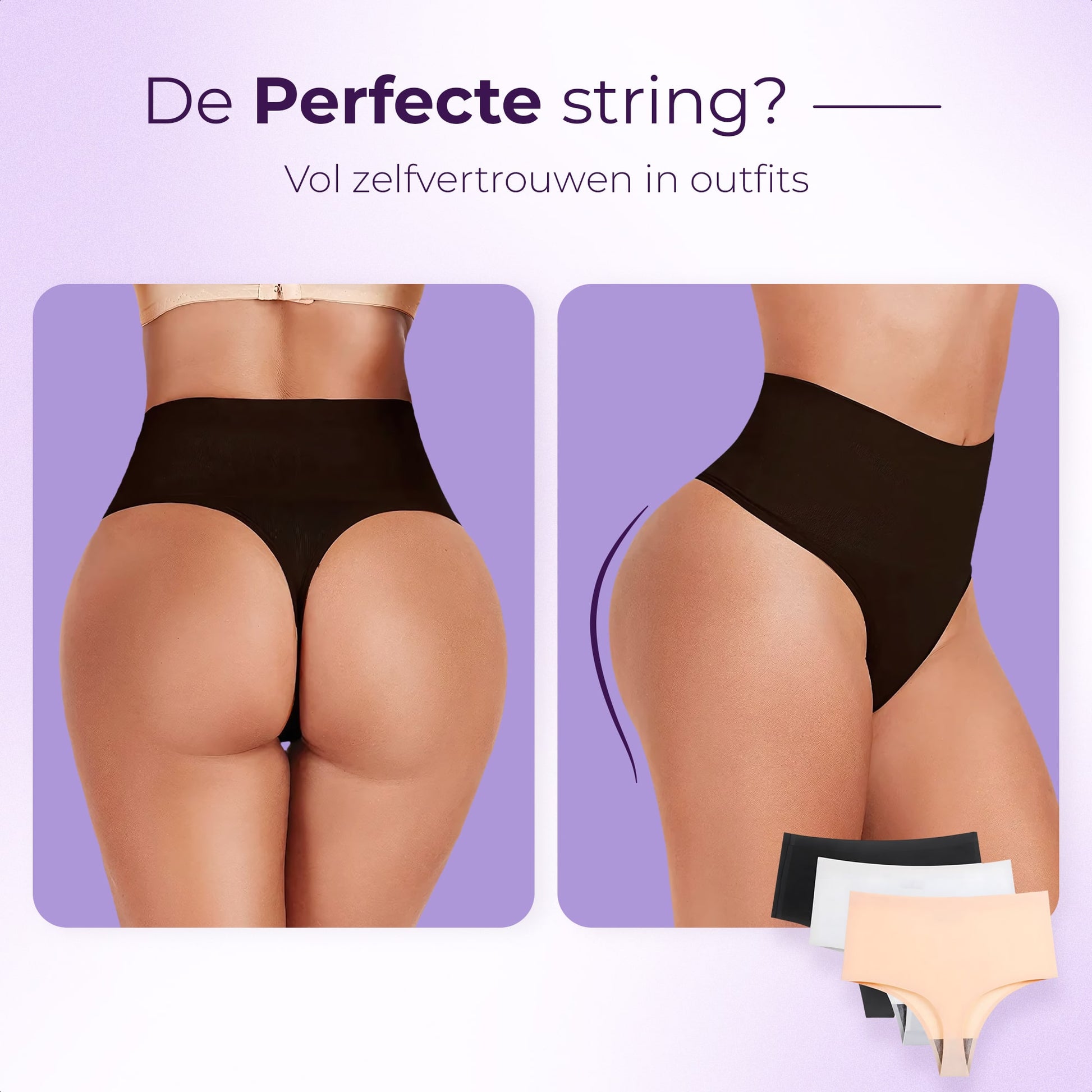 Hoge taille string naadloos