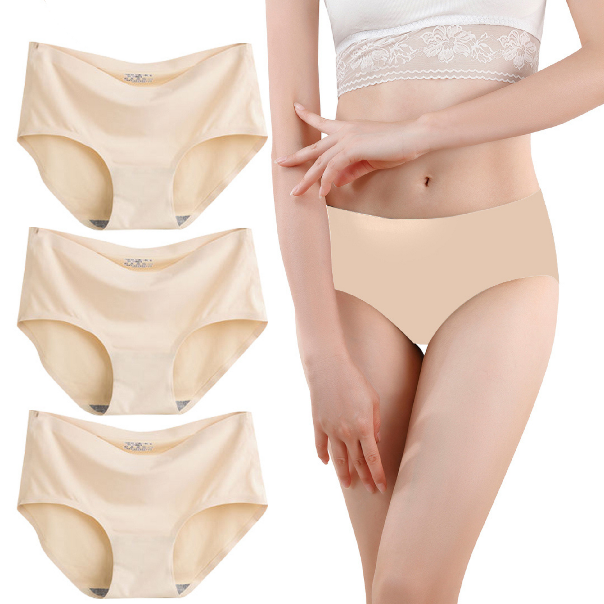 Naadloze slip beige