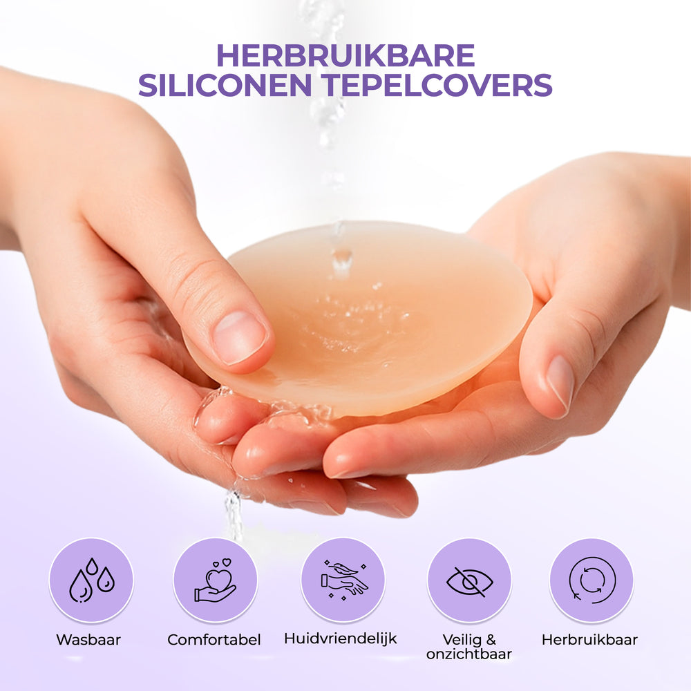 Herbruikbare siliconen tepelcovers