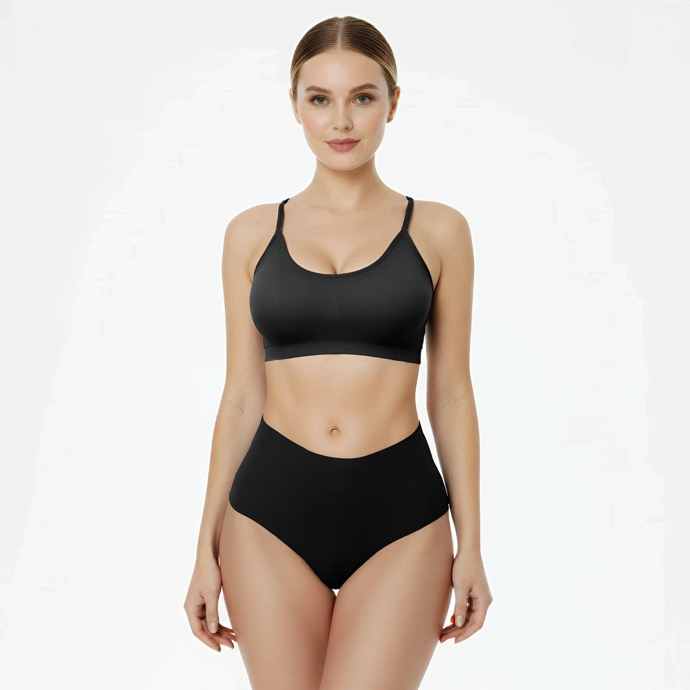 Nahtloser hoher Taillen-String - 3er-Set