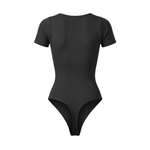 Corrigerende Naadloze Body met Korte Mouwen en String