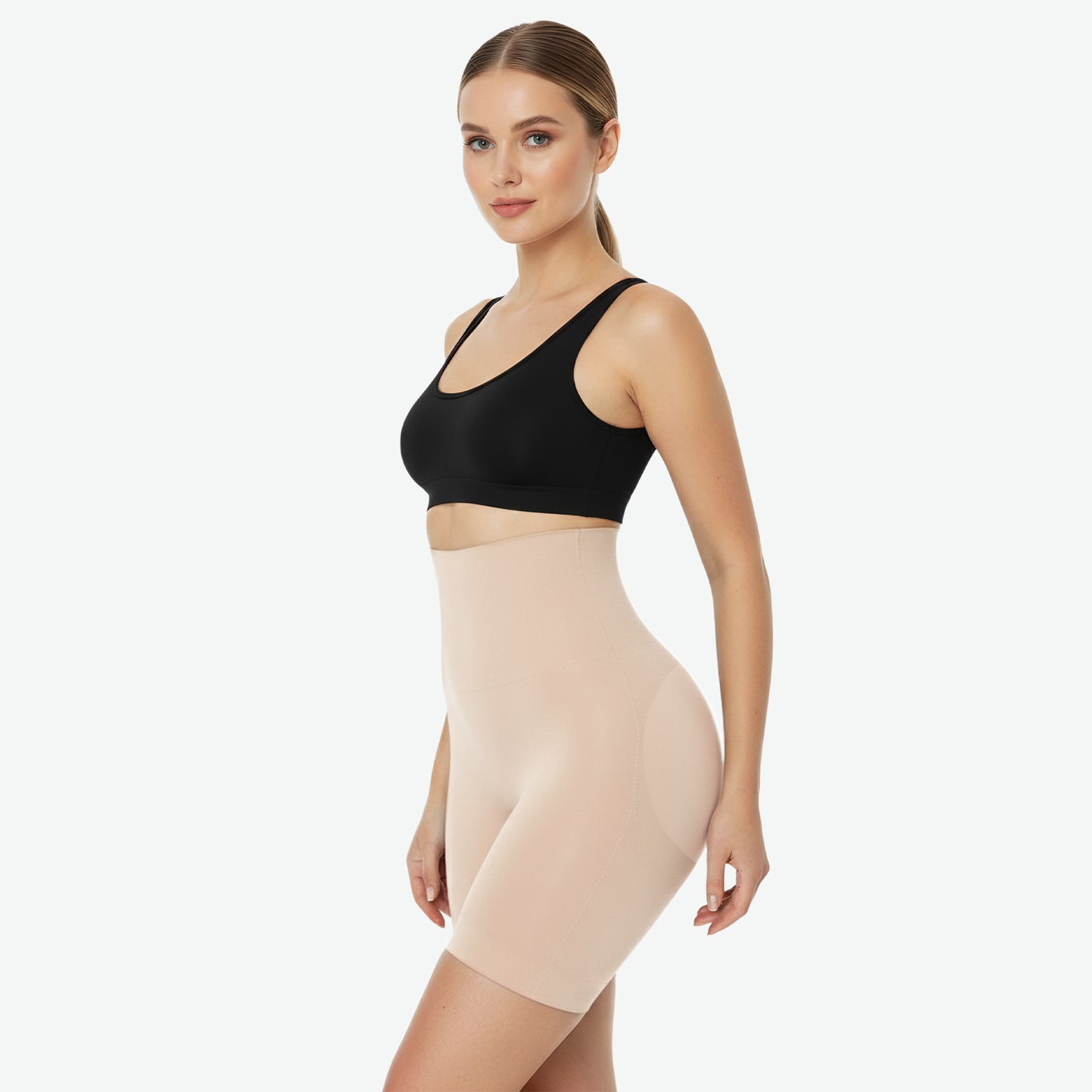 Hoch tailliertes formendes Höschen mit Polsterung – Nahtlos